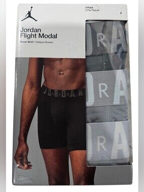 Jordan Flight Modal Men's Boxer Briefs - Gray (3 Pack), Size Small, New